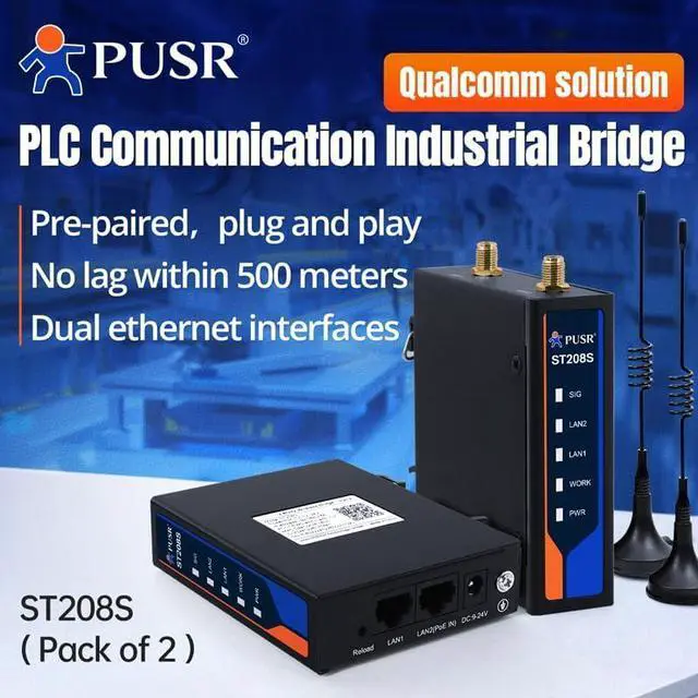 2 Piece 2.4 GHz Point to Point/Multipoint Wireless Bridge Plug and Play Qualcomm Solution Up to 500 M IP30 Waterproof Industrial Application External Antenna ST208S | +254100720022 2 Piece 2.4 GHz Point to Point/Multipoint Wireless Bridge Plug and Play Qualcomm Solution Up to 500 M IP30 Waterproof Industrial Application External Antenna ST208S - Image 2
