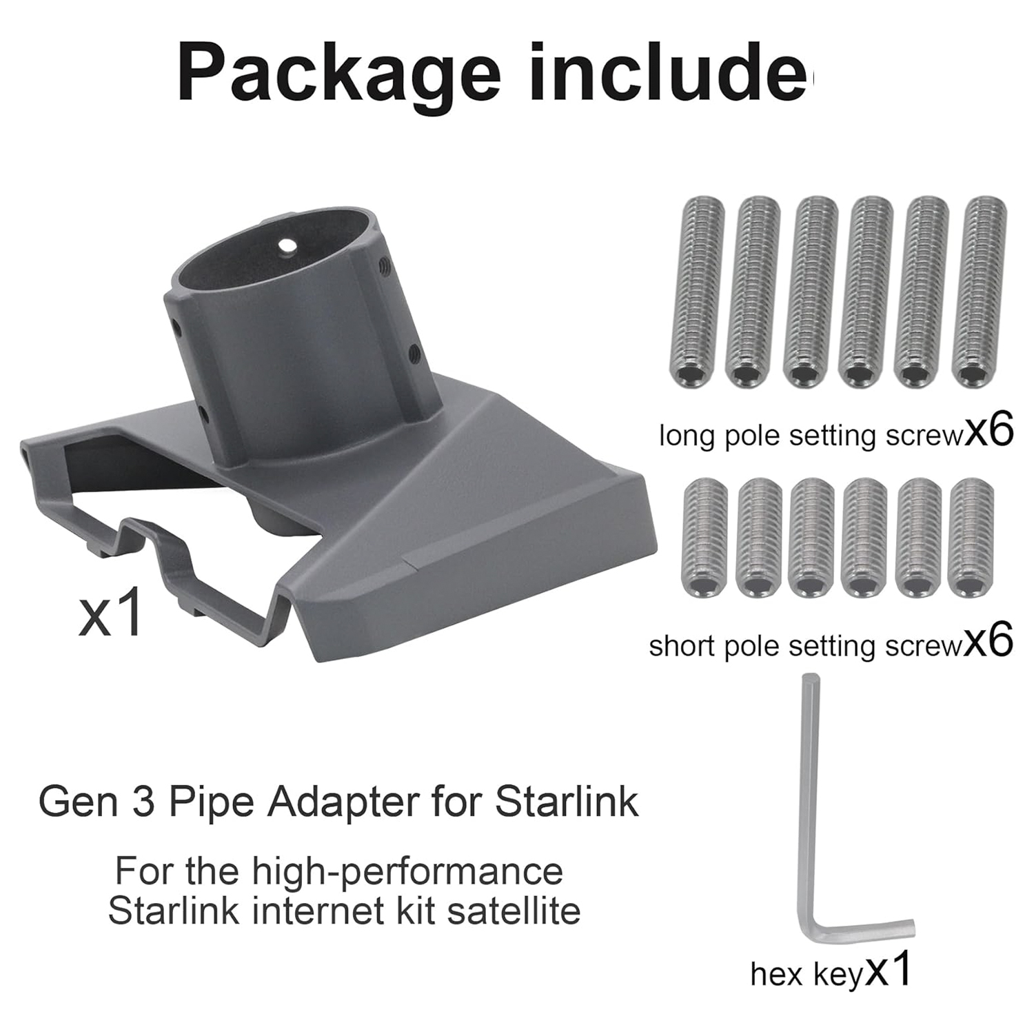 Starlink Gen 3 Dish Pipe Adapter Aluminum Mount Standard Kit fits Poles 0.98?-1.88? | Kenya | +254100720022 Starlink Gen 3 Dish Pipe Adapter Aluminum
Mount Standard Kit fits Poles 0.98?-1.88? | Kenya - Image 2