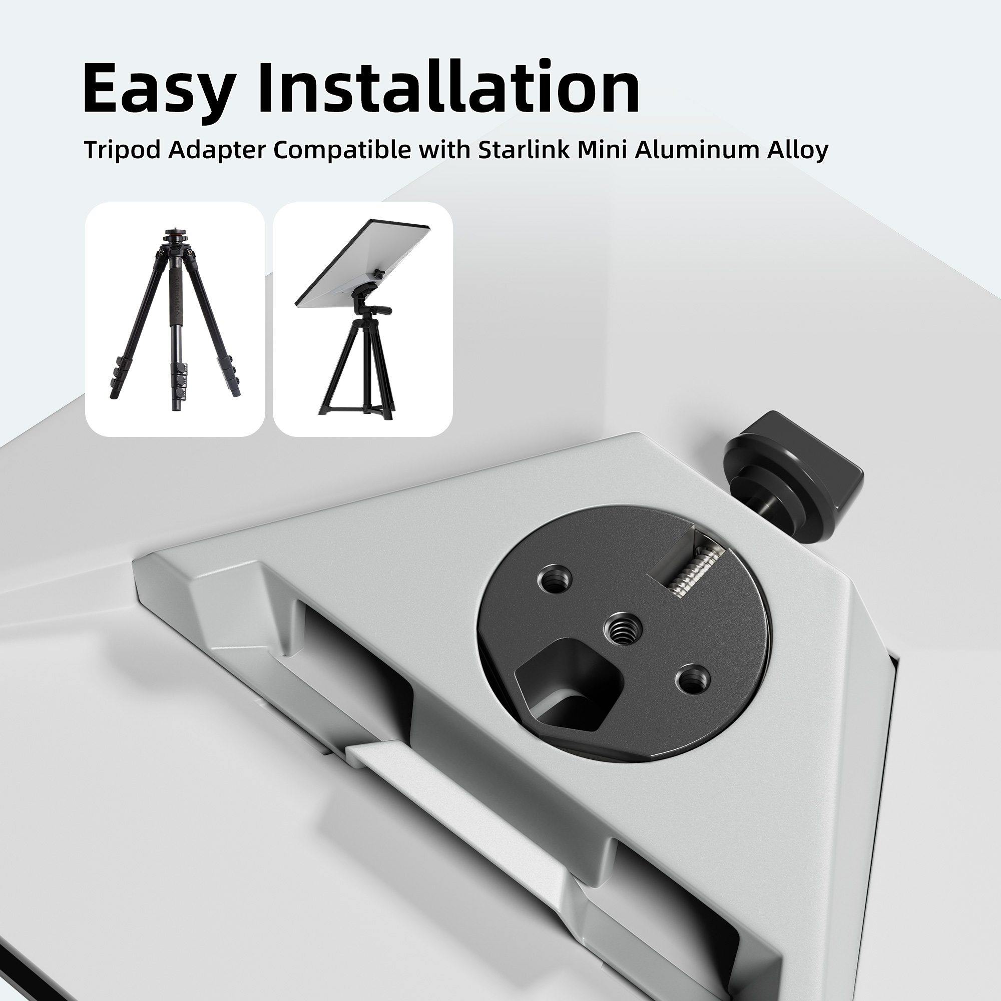 MINI-BA3 Black Aluminum Alloy Starlink Mini Tripod Adapter with 1/4?-20 Thread Fits Original Pipe Adapter | Kenya | +254100720022 MINI-BA3 Black Aluminum Alloy Starlink
Mini Tripod Adapter with 1/4?-20 Thread Fits Original Pipe Adapter | Kenya - Image 3