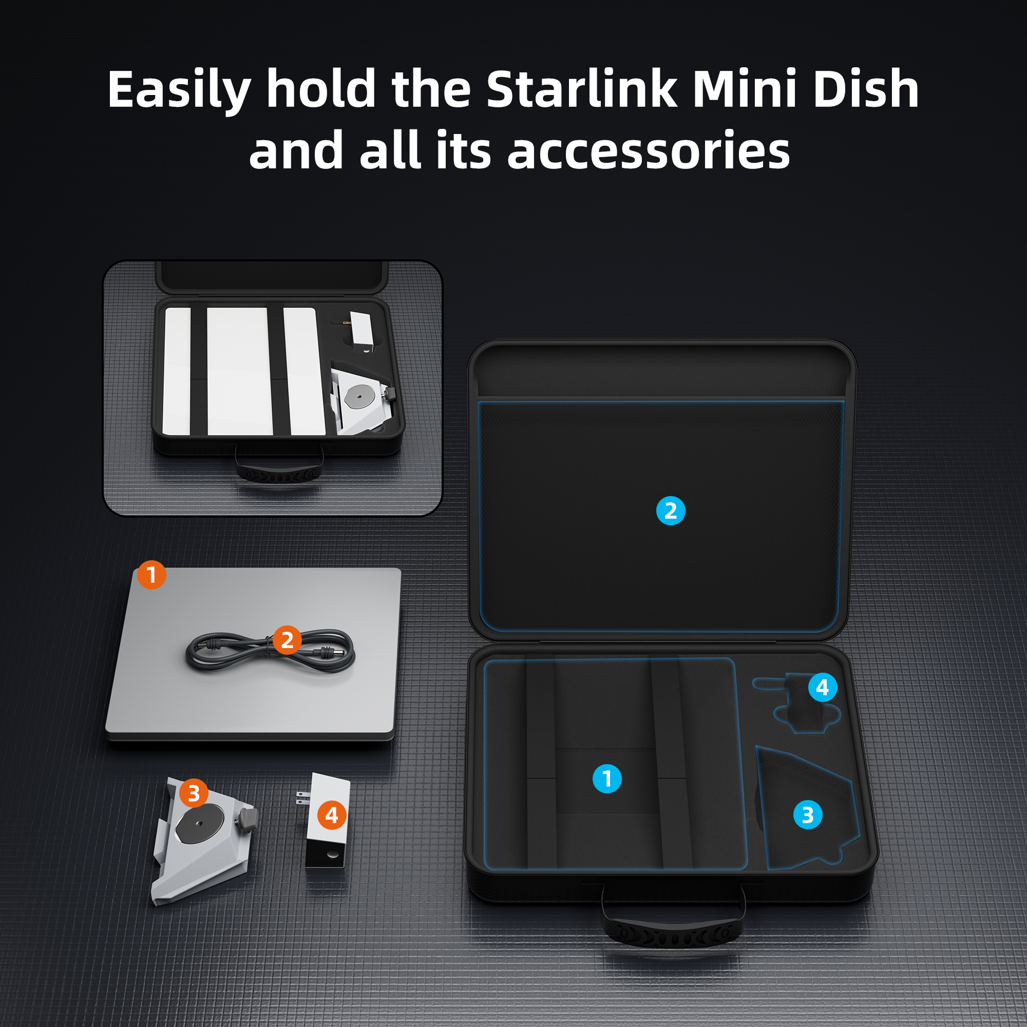 Mini-BAG7 Starlink Mini Lightweight Travel Protective Case with Accessories Storage | Kenya | +254100720022 Mini-BAG7 Starlink Mini Lightweight
Travel Protective Case with Accessories Storage | Kenya - Image 3