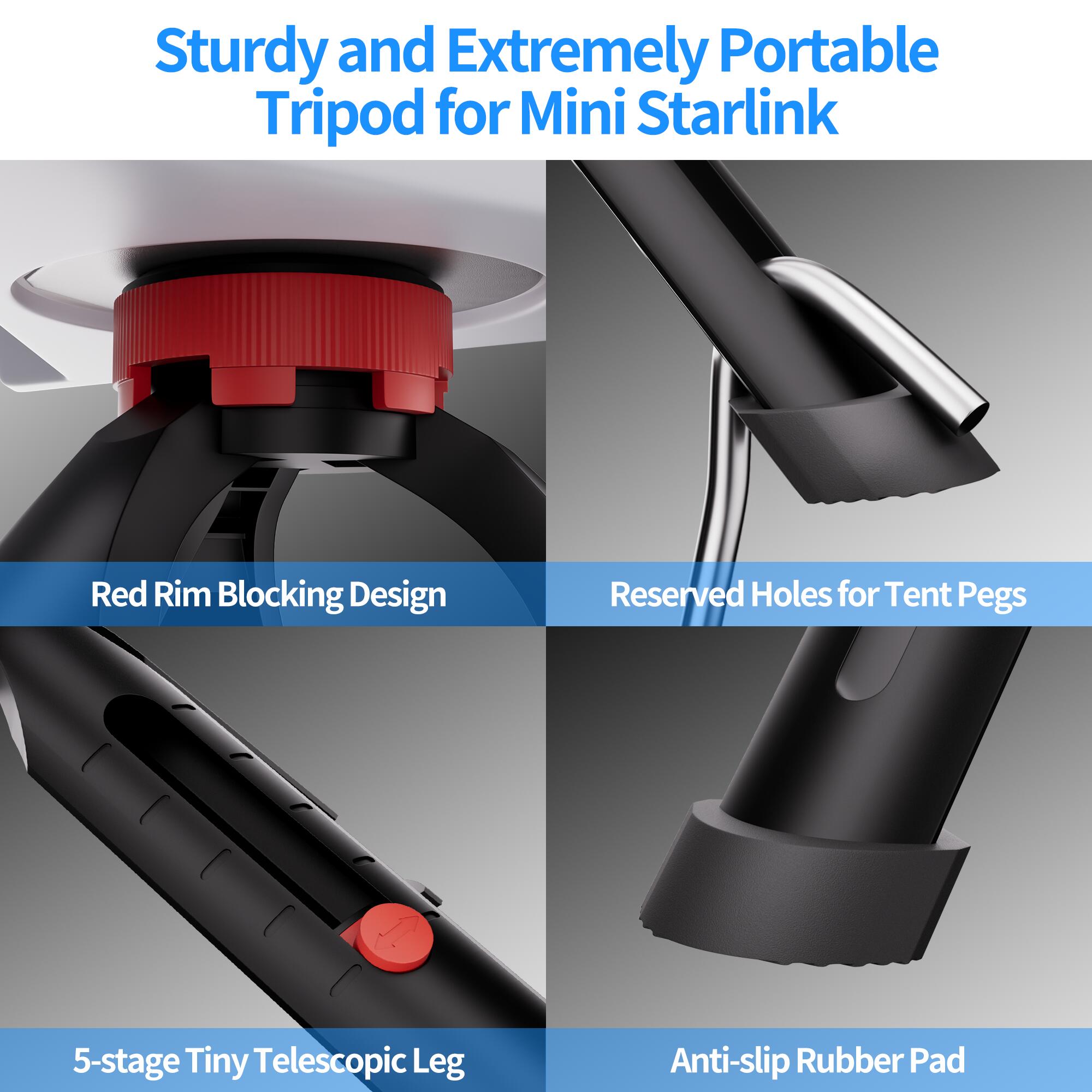 MINI-BR13 7.1? Starlink Mini Extendable Tripod with Tripod Adapter and Tent Pegs | Kenya | +254100720022 MINI-BR13 7.1? Starlink Mini Extendable
Tripod with Tripod Adapter and Tent Pegs | Kenya - Image 3