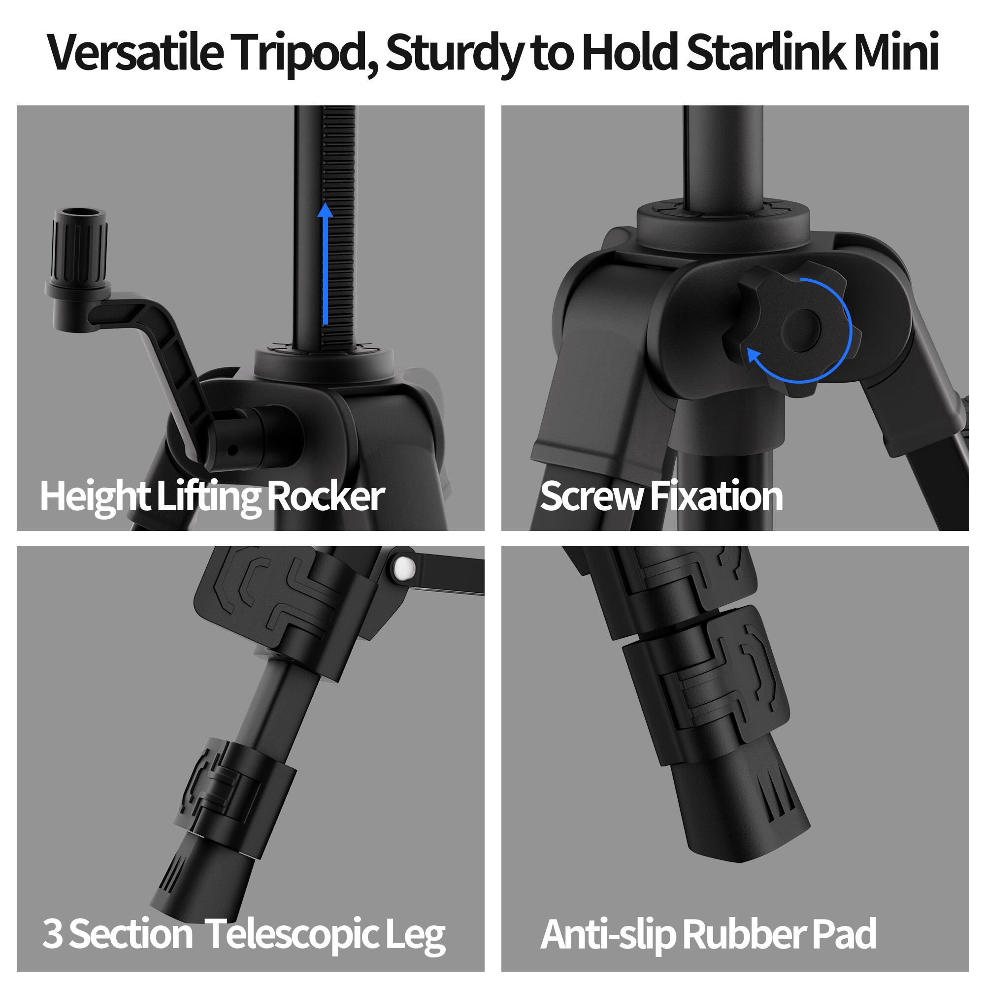 MINI-BR6 Starlink Mini Portable Extendable Tripod with 1/4 Inch Nut Tripod Adapter – 11? to 27? | Kenya | +254100720022 MINI-BR6 Starlink Mini Portable
Extendable Tripod with 1/4 Inch Nut Tripod Adapter – 11? to 27? | Kenya - Image 3