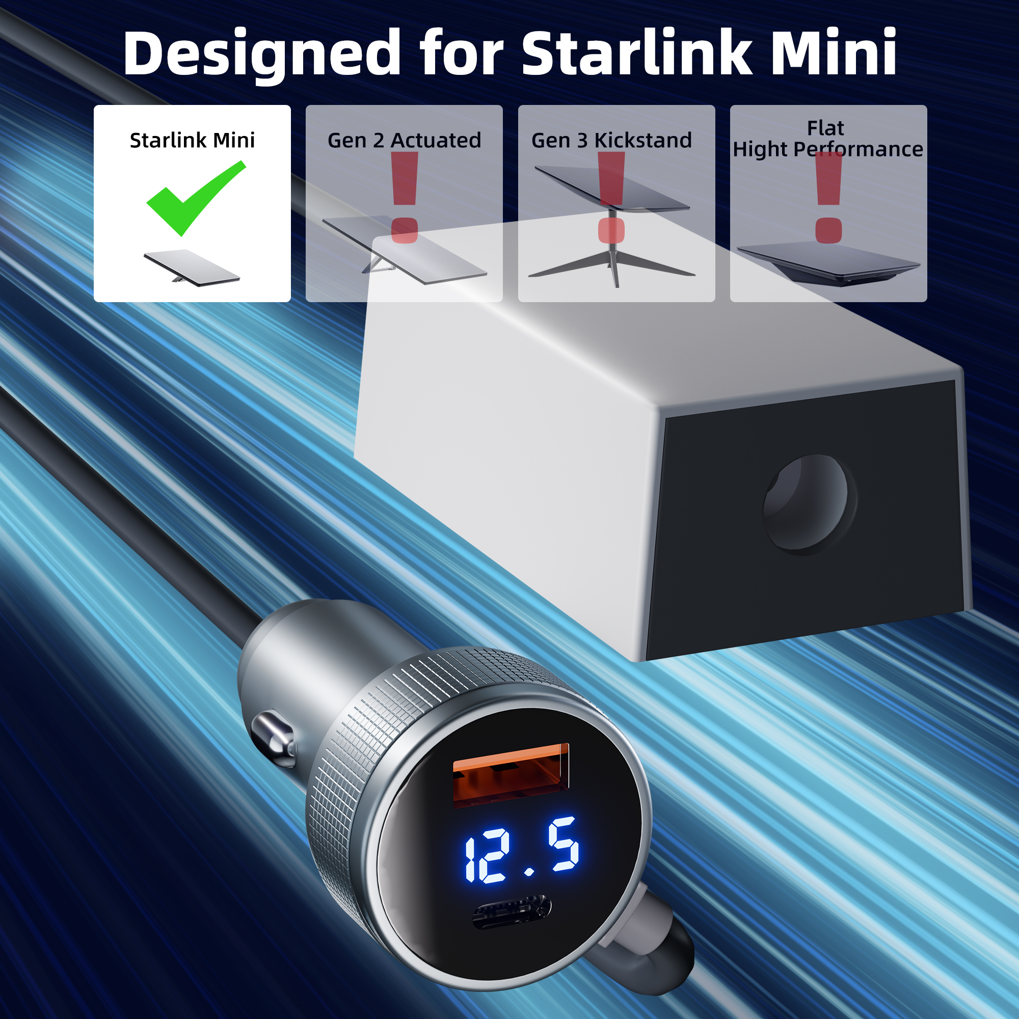 MINI-POW-CIG2 Starlink Mini Car Charger 12V/24V to 36V DC Step-Up Converter with 45W PD & QC 3.0 USB Ports | Kenya | +254100720022 MINI-POW-CIG2 Starlink Mini Car Charger
12V/24V to 36V DC Step-Up Converter with 45W PD & QC 3.0 USB Ports |
Kenya - Image 2