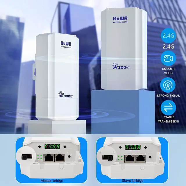 KuWFi 2.4G 300Mbps Network Wireless Ethernet Bridge, Outdoor CPE WiFi Point to Point Wireless Access Point Internet Bridge 1KM Long Range Distance Solution for Extend starlink Router Signal 2-Packs | +254100720022 KuWFi 2.4G 300Mbps Network Wireless Ethernet Bridge, Outdoor CPE WiFi Point to Point Wireless Access Point Internet Bridge 1KM Long Range Distance Solution for Extend starlink Router Signal 2-Packs - Image 6