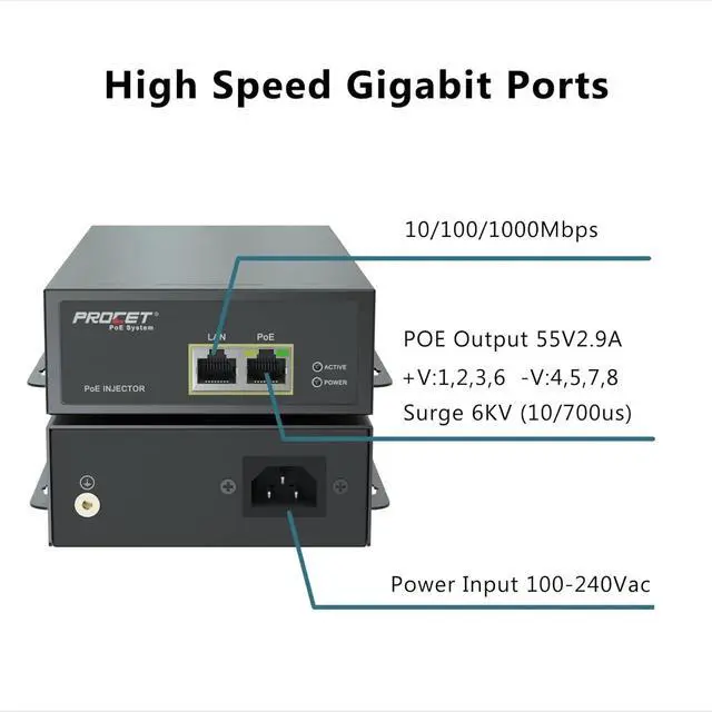 Starlink Gen 3 PoE Injector Gigabit, 3 in 1 Starlink Ethernet Adapter Gen 3 with 6KV (10/700us) Surge Protection, 100-240Vac Input & 150W 55V Output for Starlink V3, PT-PSE109GXRN | +254100720022 Starlink Gen 3 PoE Injector Gigabit, 3 in 1 Starlink Ethernet Adapter Gen 3 with 6KV (10/700us) Surge Protection, 100-240Vac Input & 150W 55V Output for Starlink V3, PT-PSE109GXRN - Image 3