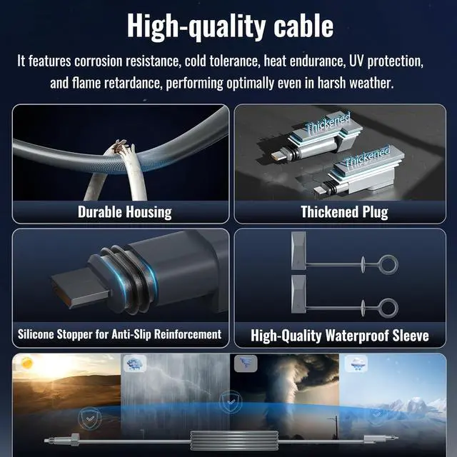 Cable for Starlink, Plug and Play for Starlink Gen 2 with 164FT Length, 1200Mbps Fast Data Transfer Replacement with Water and Corrosion-Proof Housing | +254100720022 Cable for Starlink, Plug and Play for Starlink Gen 2 with 164FT Length, 1200Mbps Fast Data Transfer Replacement with Water and Corrosion-Proof Housing - Image 6