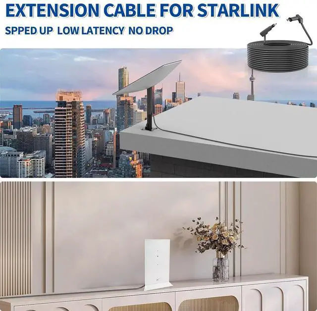 SZSAUTO 50Ft Replacement Cable for Starlink Gen2 V 2 Rectangular Satellite -High Speed and Anti-Interference- Waterproof Extension Cables Cord Accessories for Replace Starlink Cable Gen 2(50FT/15.2M) | +254100720022 SZSAUTO 50Ft Replacement Cable for Starlink Gen2 V 2 Rectangular Satellite -High Speed and Anti-Interference- Waterproof Extension Cables Cord Accessories for Replace Starlink Cable Gen 2(50FT/15.2M) - Image 6