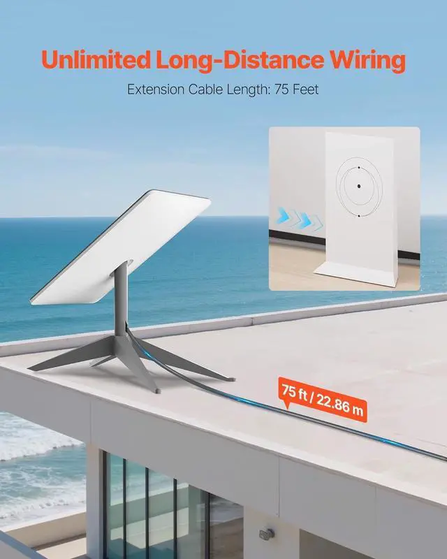 VEVOR Starlink Gen 2 Cable, 75 FT, 24 AWG Copper Core, Durable Extension Cable for Standard Generation 2, Compatible with Starlink Rectangular Satellite V2, Flexible Wiring for RV, Backyard or Camping | +254100720022 VEVOR Starlink Gen 2 Cable, 75 FT, 24 AWG Copper Core, Durable Extension Cable for Standard Generation 2, Compatible with Starlink Rectangular Satellite V2, Flexible Wiring for RV, Backyard or Camping - Image 4