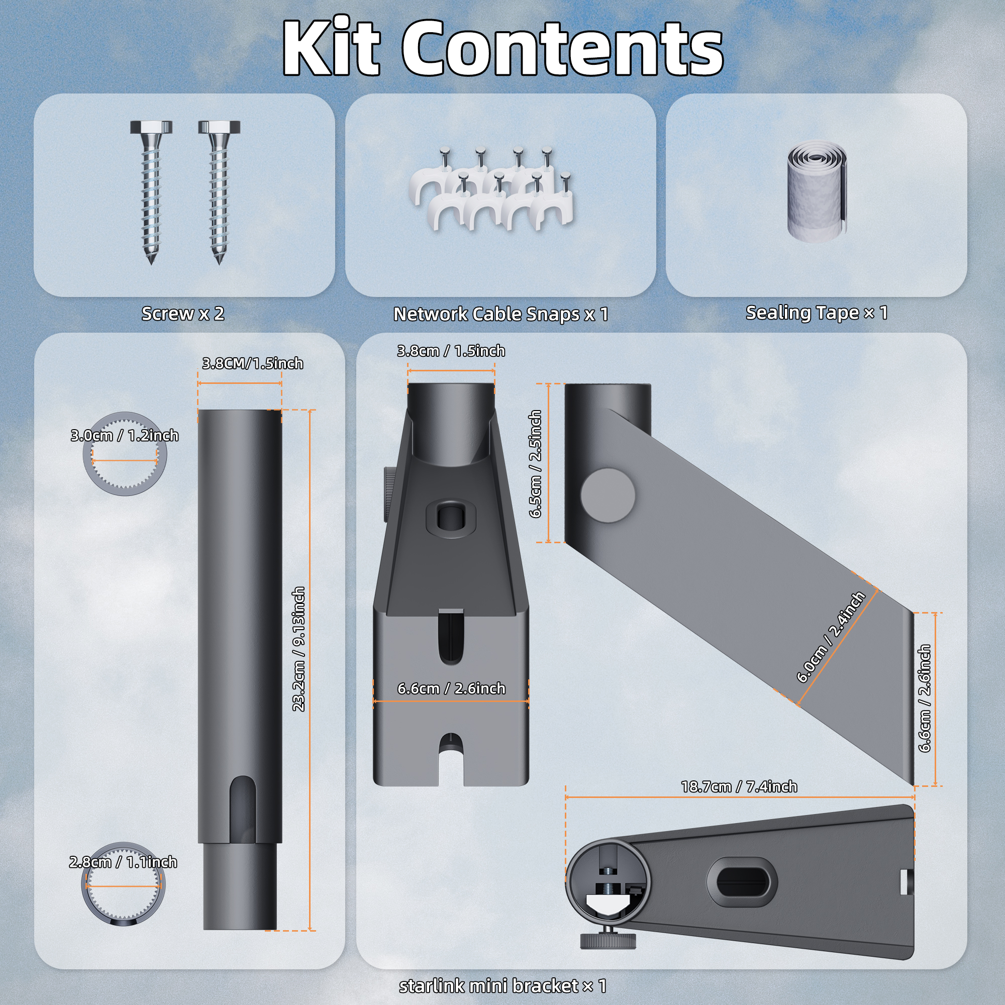 Wallmount-DM6 Starlink Mini Wall Mount Bracket Kit 360° Adjustable with Installation Hardware Accessories | Kenya | +254100720022 Wallmount-DM6 Starlink Mini Wall Mount
Bracket Kit 360° Adjustable with Installation Hardware Accessories | Kenya - Image 2