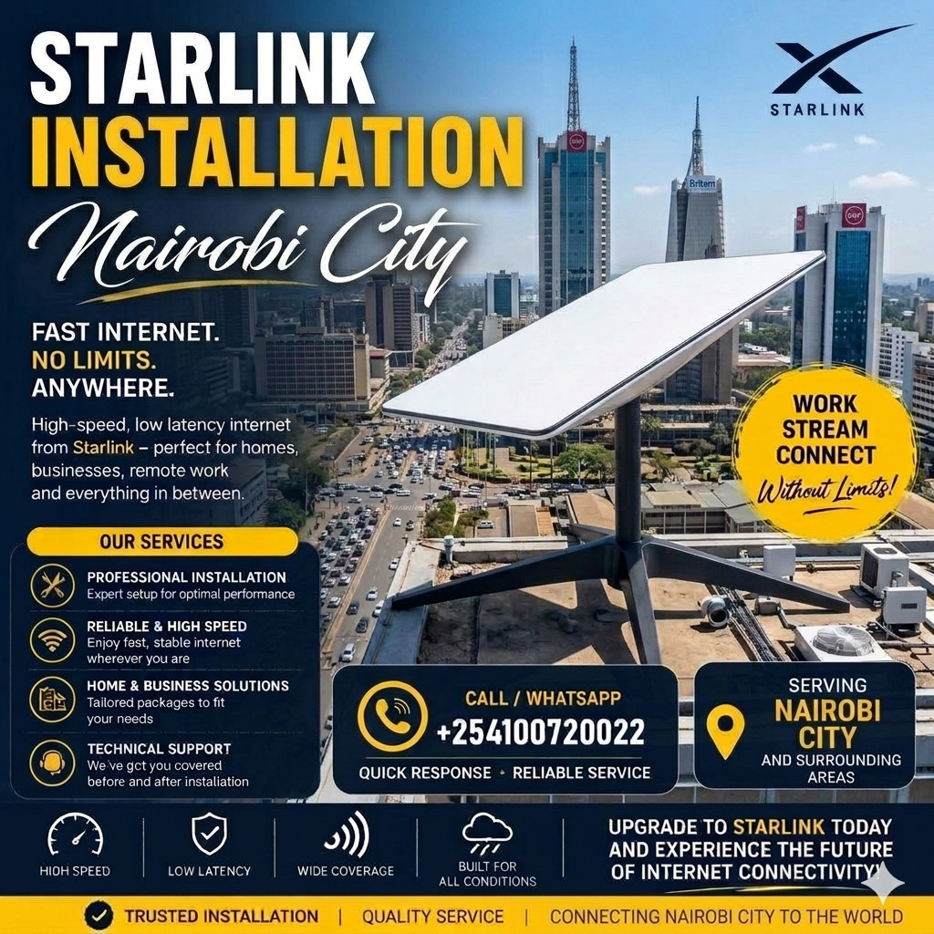 Professional Starlink Installers Nairobi City County | +254100720022 Professional Starlink Installers Nairobi City County