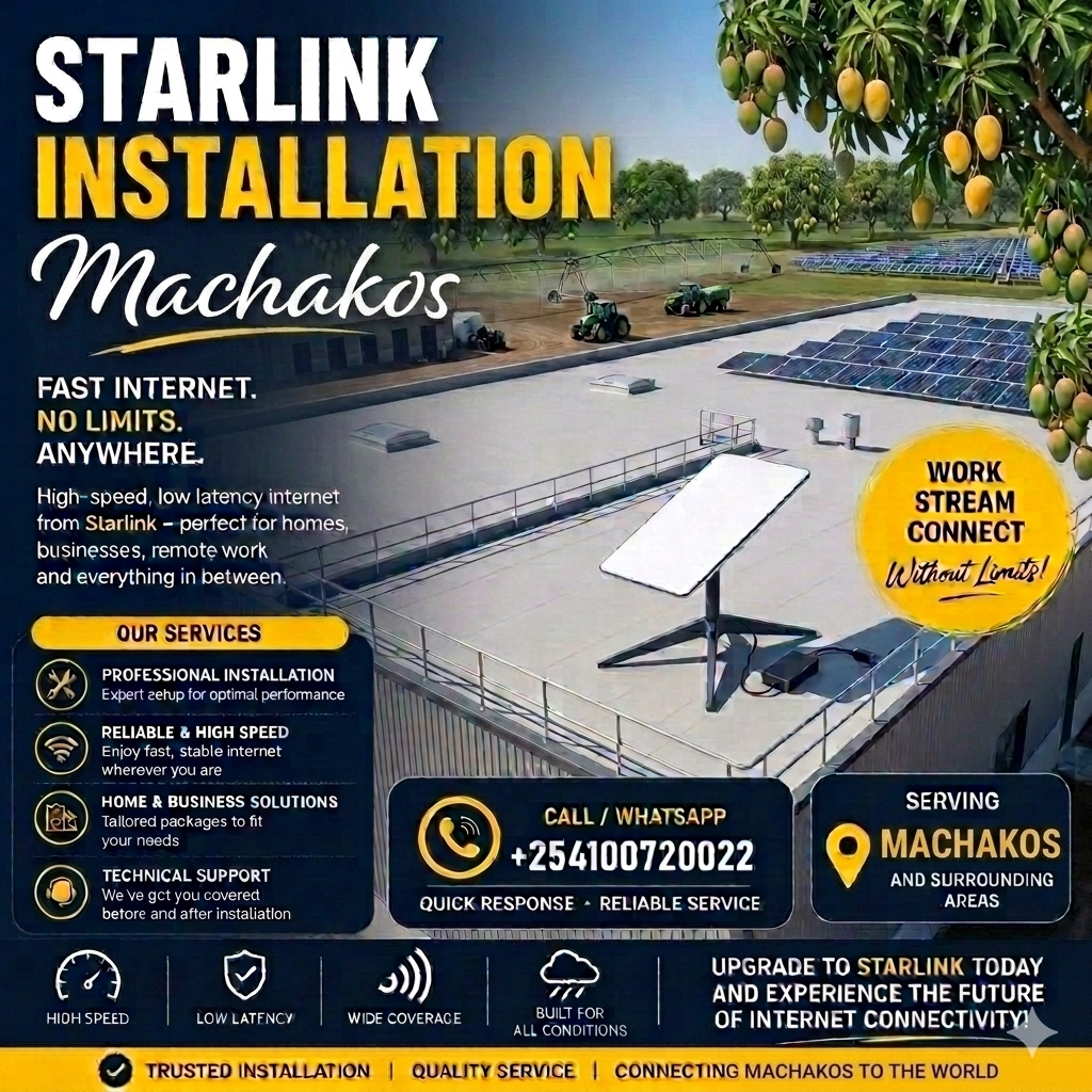 Professional Starlink Installers Machakos County | +254100720022 Professional Starlink Installers Machakos
County