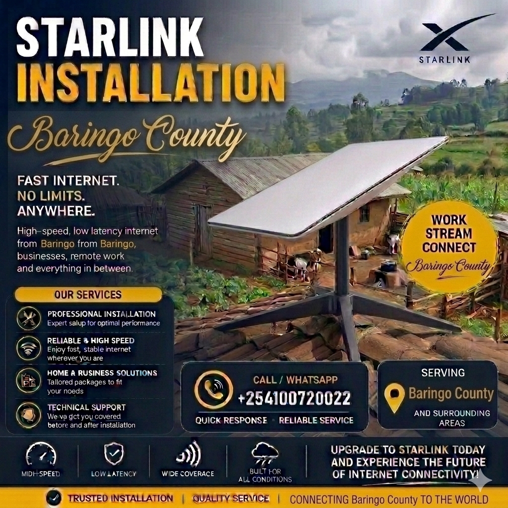 Professional Starlink Installers Baringo County | +254100720022 Professional Starlink Installers Baringo
County