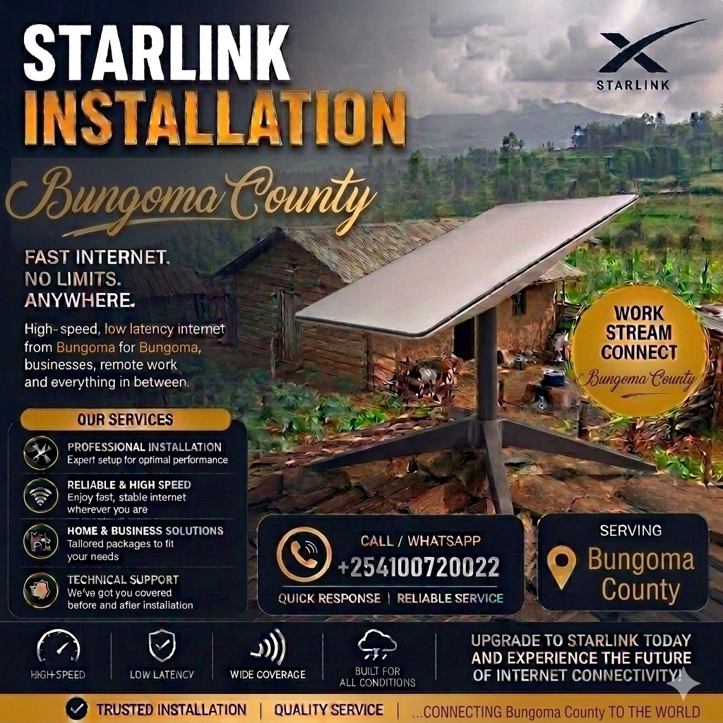 Professional Starlink Installers Bungoma County | +254100720022 Professional Starlink Installers Bungoma
County