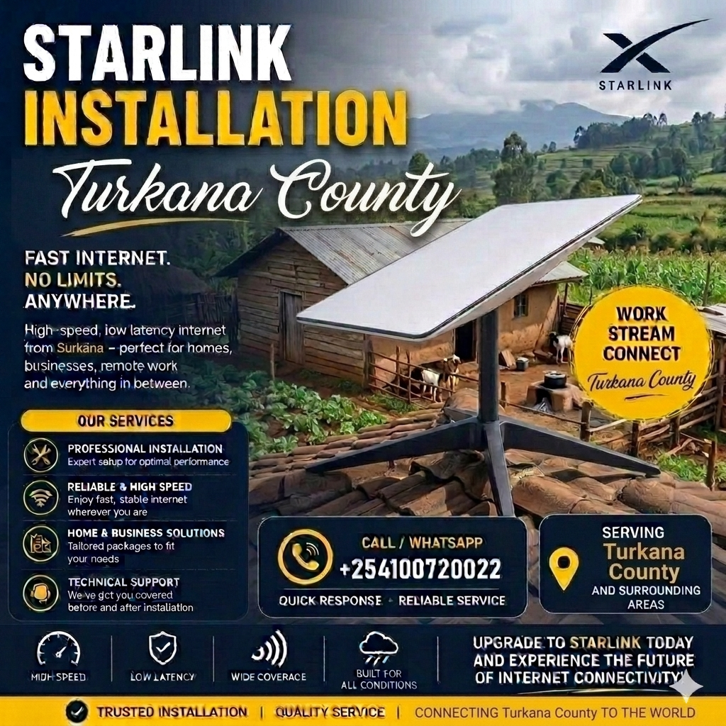 Professional Starlink Installers Turkana County | +254100720022 Professional Starlink Installers Turkana
County