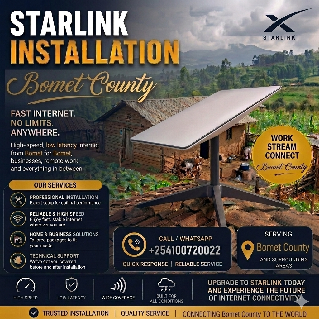 Professional Starlink Installers Bomet County | +254100720022 Professional Starlink Installers Bomet
County