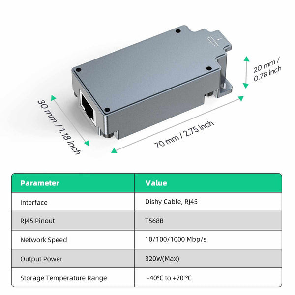 350W Gigabit PoE Injector for Starlink HP – 9-36V Input, 52V/6A Output, USB-A/Type-C, Adapter Included, Smart Cooling, Plug & Play | +254100720022 350W Gigabit PoE Injector for Starlink HP
– 9-36V Input, 52V/6A Output, USB-A/Type-C, Adapter Included, Smart Cooling,
Plug & Play - Image 5