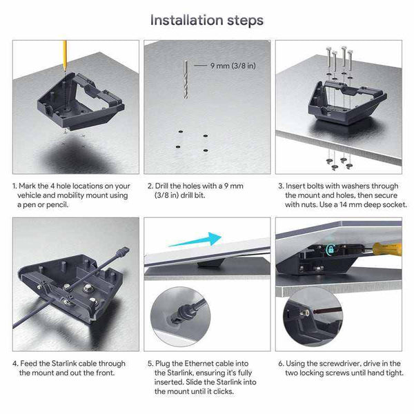 Starlink Mobility Mount For Starlink Gen3 and Enterprise Aluminum Alloy Waterproof | +254100720022 Starlink Mobility Mount For Starlink Gen3
and Enterprise Aluminum Alloy Waterproof - Image 8