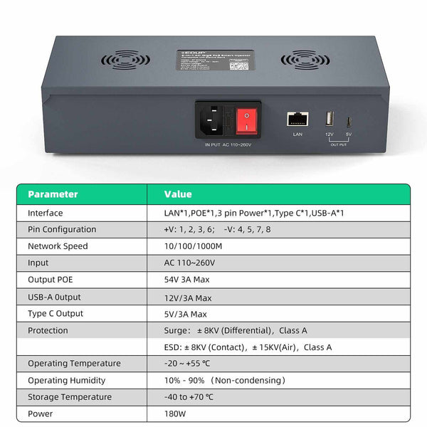 Starlink Gen3 PoE Smart Injector AC Input 200W Gigabit Ethernet Surge & ESD Protection | +254100720022 Starlink Gen3 PoE Smart Injector AC Input
200W Gigabit Ethernet Surge & ESD Protection - Image 2