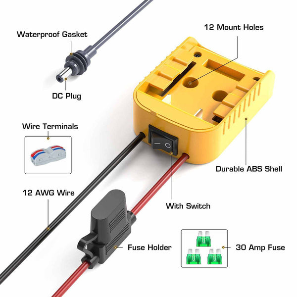 Starlink Mini Battery Adapter & DC Power Cable for DeWalt 20V – 6.56FT, 18AWG with Fuses | +254100720022 Starlink Mini Battery Adapter & DC
Power Cable for DeWalt 20V – 6.56FT, 18AWG with Fuses - Image 10