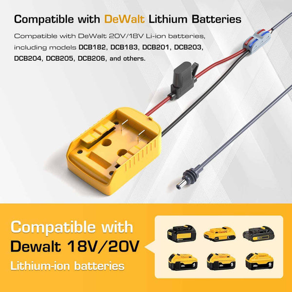 Starlink Mini Battery Adapter & DC Power Cable for DeWalt 20V – 6.56FT, 18AWG with Fuses | +254100720022 Starlink Mini Battery Adapter & DC
Power Cable for DeWalt 20V – 6.56FT, 18AWG with Fuses - Image 2