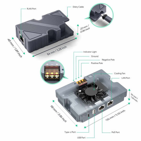 350W PoE Injector Gigabit Ethernet for Starlink Gen 2 | 9-36V Wide Input | Built-in Fan | USB & Type-C Output | Plug-and-Play with Starlink Cable Adapter | Metal Housing Power Hub for Router & Devices | +254100720022 350W PoE Injector Gigabit Ethernet for
Starlink Gen 2 | 9-36V Wide Input | Built-in Fan | USB & Type-C Output |
Plug-and-Play with Starlink Cable Adapter | Metal Housing Power Hub for
Router & Devices - Image 6
