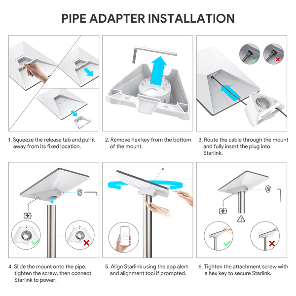 Starlink Mini Pipe Adapter & Flat Mount – Replacement or Additional Mounting Solution for Starlink Mini | +254100720022 Starlink Mini Pipe Adapter & Flat
Mount – Replacement or Additional Mounting Solution for Starlink Mini - Image 6