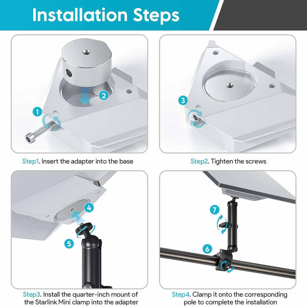 2025 Starlink Mini Adjustable Clamp Mount Kit – Aluminum Alloy Bracket for RV, Camper, Roof Rack, Balcony – Tool-Free & Portable | +254100720022 2025 Starlink Mini Adjustable Clamp Mount
Kit – Aluminum Alloy Bracket for RV, Camper, Roof Rack, Balcony – Tool-Free
& Portable - Image 6