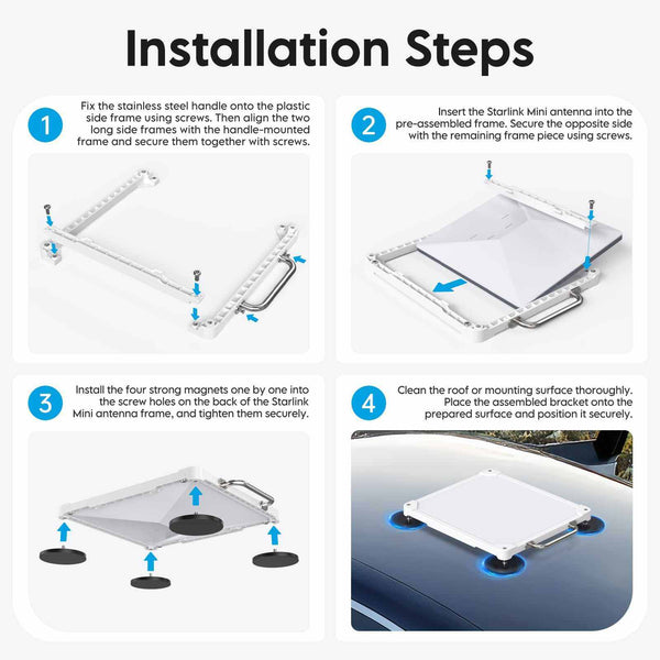 Starlink Mini Magnetic Roof Mount | 264lbs Heavy-Duty Exterior Mount for Mini & Mini X with Carry Handle | +254100720022 Starlink Mini Magnetic Roof Mount |
264lbs Heavy-Duty Exterior Mount for Mini & Mini X with Carry Handle - Image 2