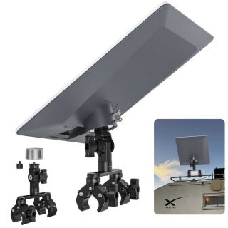 Adjustable Dual-Clamp Mount for Starlink
V5, Mini & Mini X | Aluminum Rail Bracket with 270° Tilt for RV, Roof
Rack & Tripod