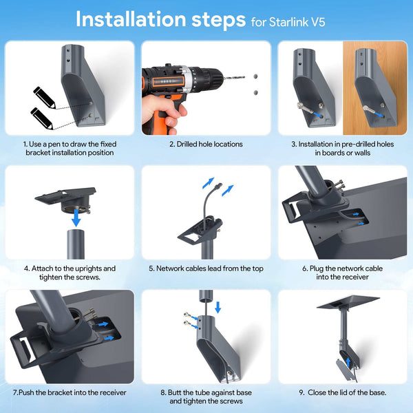 Aluminum Wall Mount for Starlink V5, Heavy-Duty Outdoor Bracket with V5 Adapter & Cable Cover | +254100720022 Aluminum Wall Mount for Starlink V5,
Heavy-Duty Outdoor Bracket with V5 Adapter & Cable Cover - Image 6