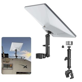 2025 Starlink Mini Adjustable Clamp Mount
Kit – Aluminum Alloy Bracket for RV, Camper, Roof Rack, Balcony – Tool-Free
& Portable